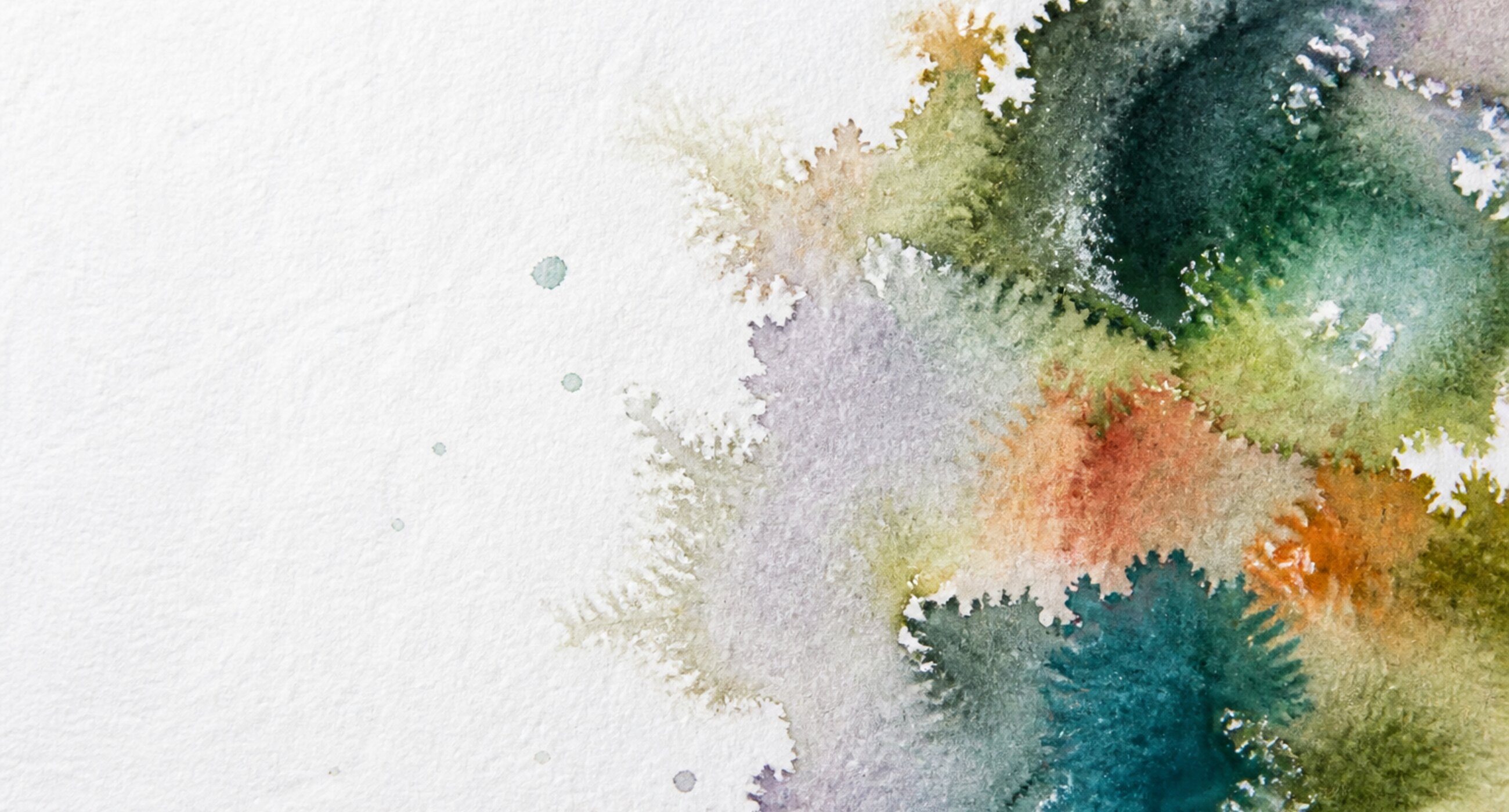 Layered cobalt ink washes blooming into handmade paper, deepening where they overlap.